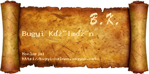 Bugyi Kálmán névjegykártya